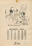 712917 Blad OKTOBER 1945 van de ‘Mosquito-Kalender 1945’, uitgegeven door de illegale uitgeverij ‘Het Stichtse ...